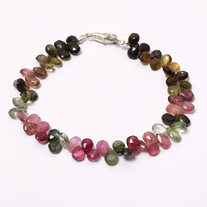 Multi Tourmaline Beaded Bracelet ,Multi Tourmaline Beaded Bracelet , Watermelon Tourmaline  Pear Bracelet . GemsRush