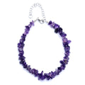 Natural Amethyst Fancy Beads Bracelet | Purple Gemstone Uncut Silver Lock Bracelet