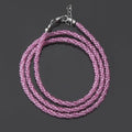 Natural Beautiful Pink Topaz Beaded Necklace , Faceted Twisted Round Beaded Necklace For Women .