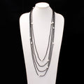 Natural Black Spinel With Pearl Beaded Necklace, 2mm Black Bead Multi Layer Endless Necklace,Faceted Beads Necklace,100 Inches Long Necklace
