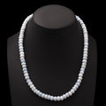 Natural Blue Opal Beaded Beautiful Necklace, Smooth Rondelle Necklace Beaded Cool Jewelry