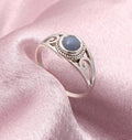 Natural Blue Opal Ring-Handmade Silver Ring ( 9 US Ring Size )