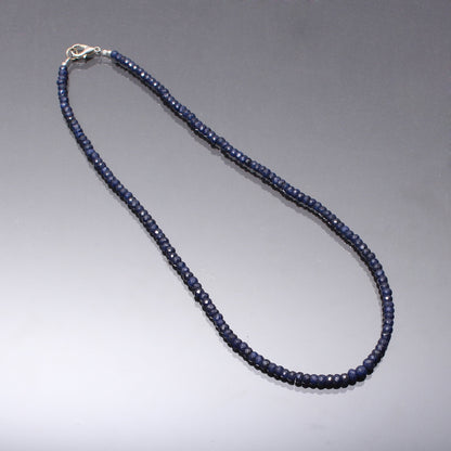 Natural Blue Sapphire Beaded Necklace-Precious Stone Beads Necklace, Blue Gemstone Jewelry-Best Gift For Her / Him. GemsRush