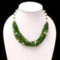 Natural Chrome Diopside With Freshwater pearl beaded necklace