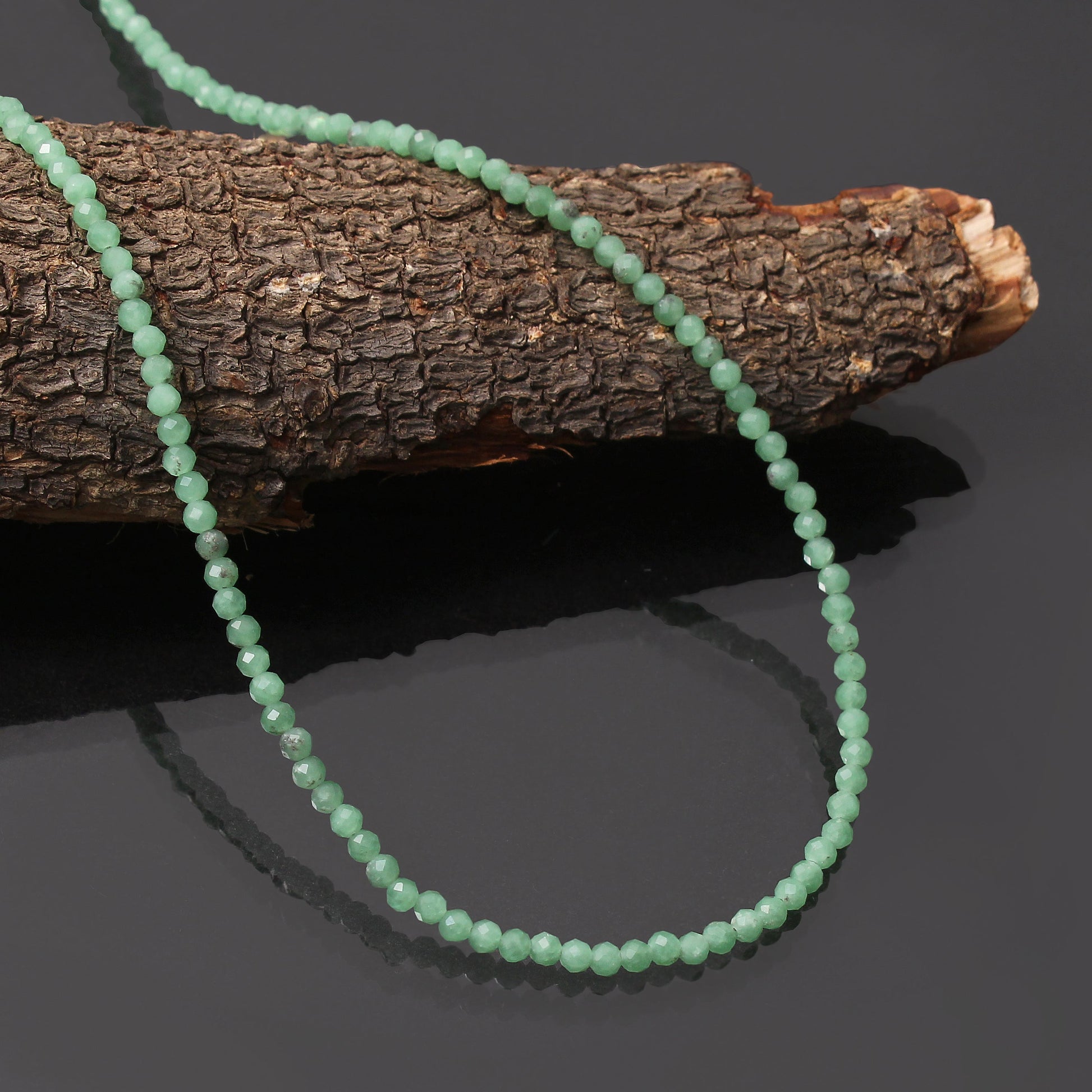 Natural Chrysoprase Beaded Necklace-Chrysoprase Minimalist Necklace, Shaded Green Chrysoprase Necklace GemsRush