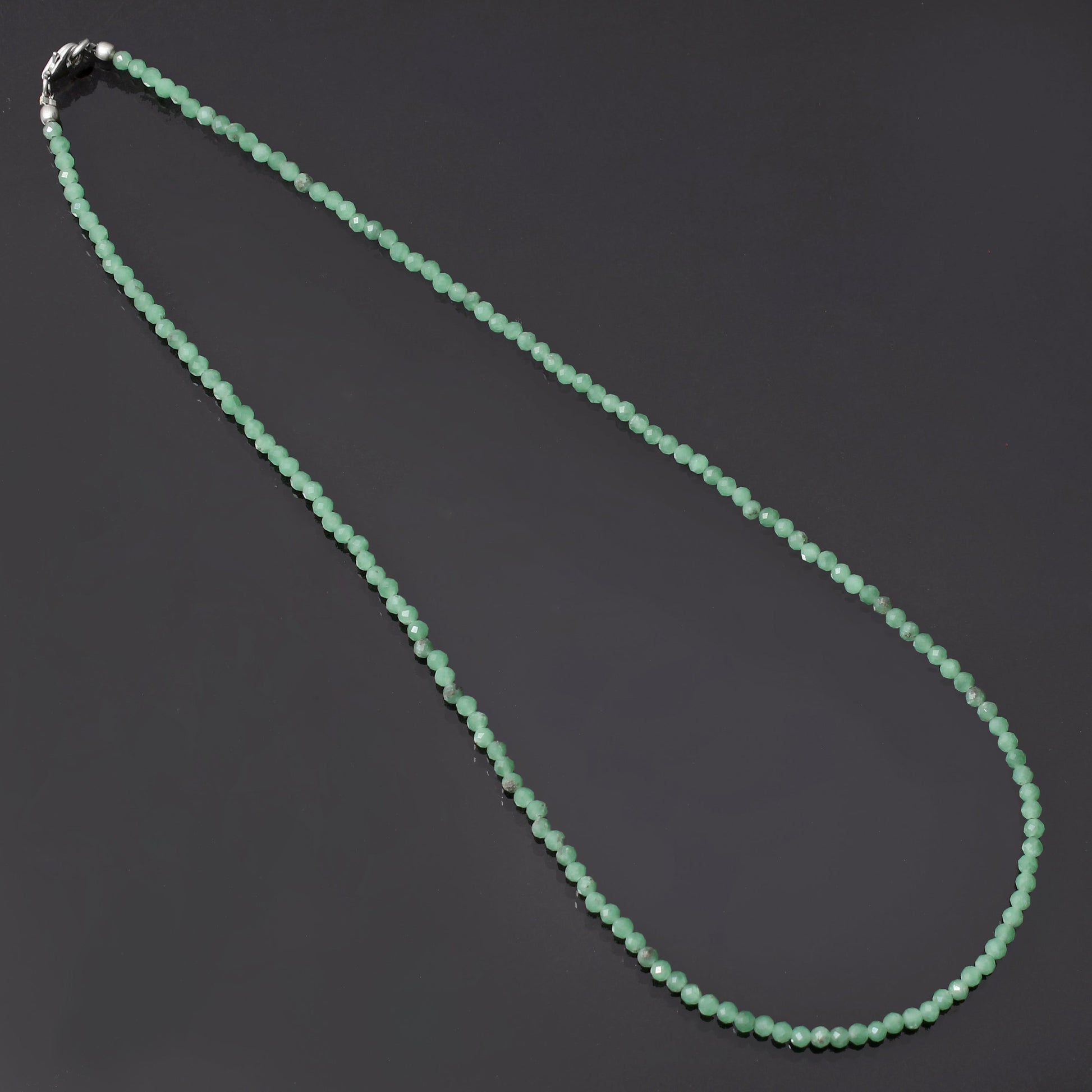 Natural Chrysoprase Beaded Necklace-Chrysoprase Minimalist Necklace, Shaded Green Chrysoprase Necklace GemsRush