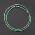 Chrysoprase Beaded Necklace - Minimalist Green Gemstone Necklace
