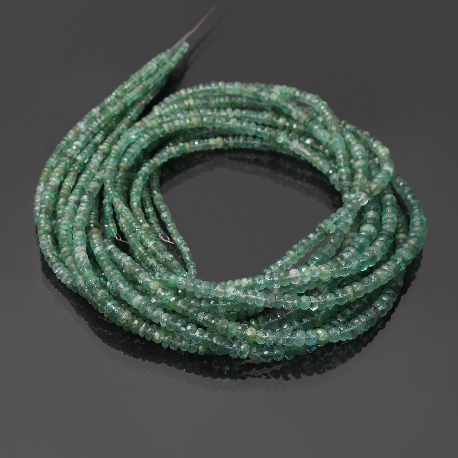 Natural Emerald Faceted Beads Necklace , Gift For Women . GemsRush