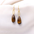 Natural Gemstone Drop Dangle Gold Plated Earring