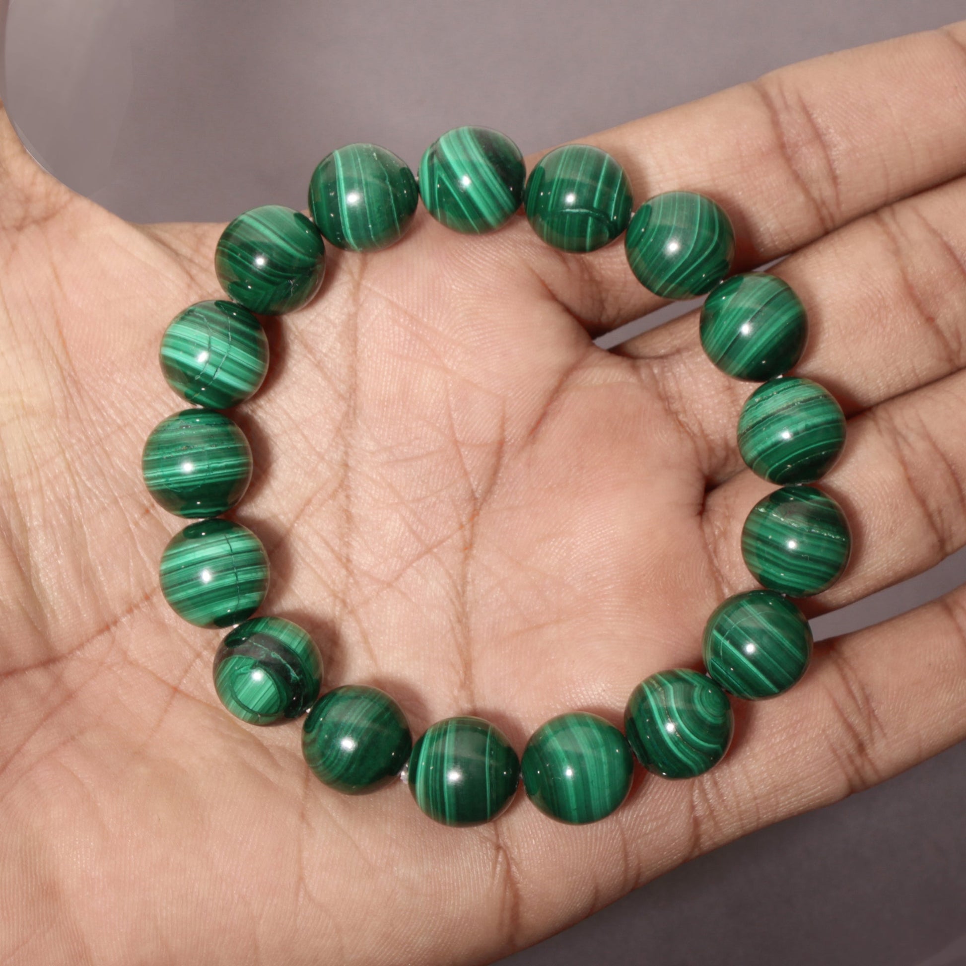 Natural Malachite Gemstone Stretch Bracelet GemsRush