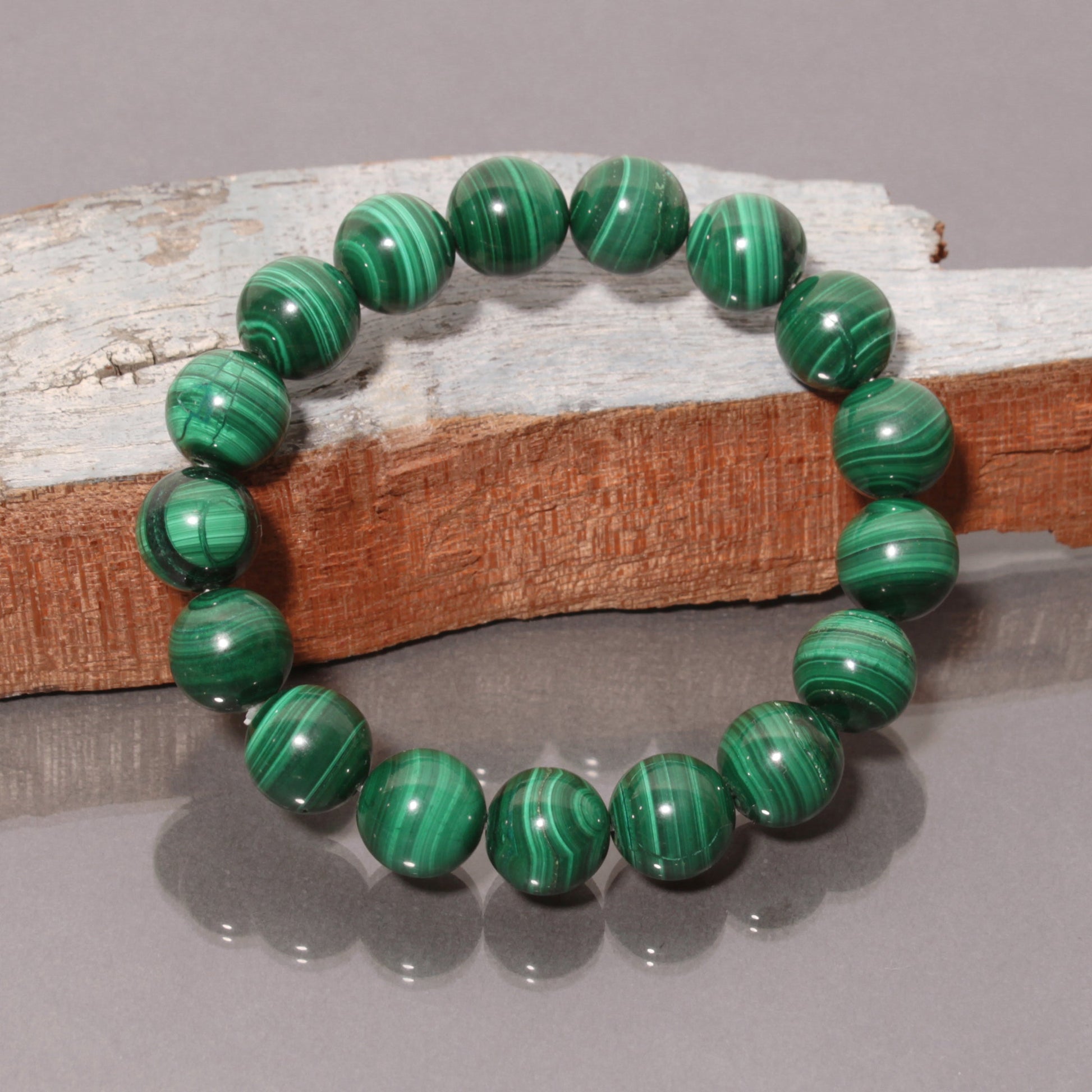 Natural Malachite Gemstone Stretch Bracelet GemsRush