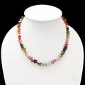 Natural Multi Tourmaline Beaded Necklace , Faceted Pear Beaded Necklace , Gift For Women .