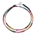 Natural Multi Tourmaline Beaded Necklace , Faceted Rondelle Beaded Necklace ,Gift For Women.