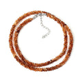 Natural Orange Tourmaline Beaded Necklace , Faceted Rondelle Beaded Necklace ,Gift For Women .