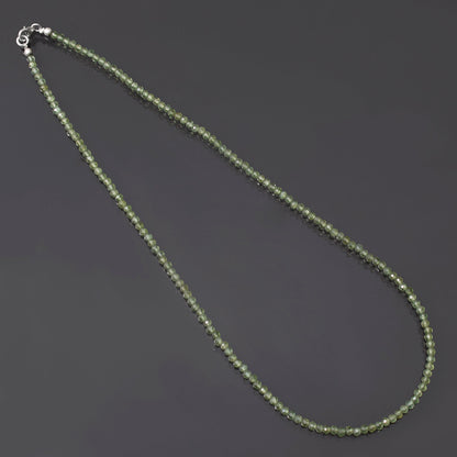 Natural Peridot Beads Necklace, Peridot Micro Faceted Round Beads Necklace, Women's, Gift Necklace GemsRush