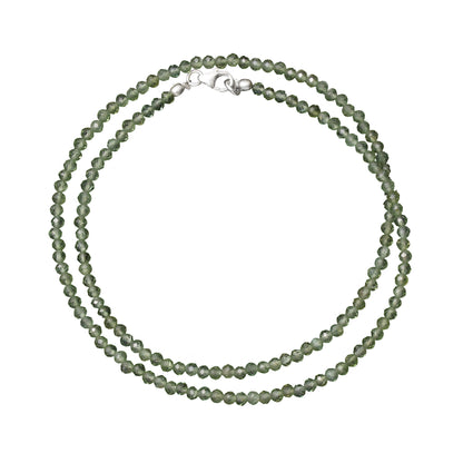 Natural Peridot Beads Necklace, Peridot Micro Faceted Round Beads Necklace, Women's, Gift Necklace GemsRush