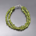 Natural Peridot Double Layer Beaded Gemstone Bracelet 8 Inch Elegant Jewelry