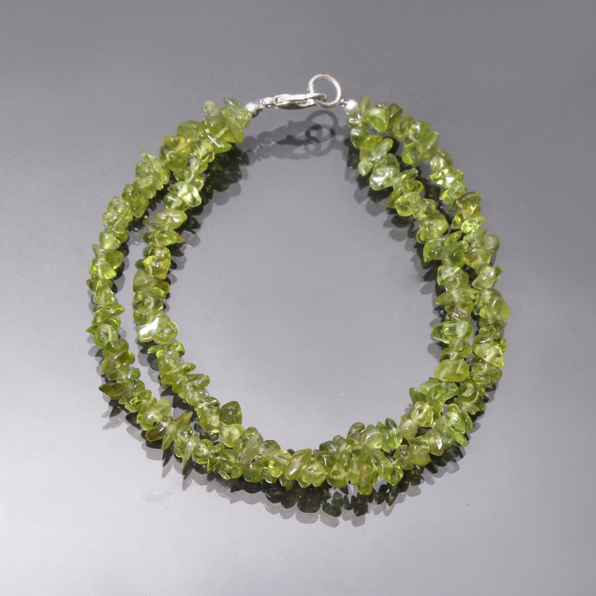 Natural Peridot Double Layer Beaded Gemstone Bracelet 8 Inch Elegant Jewelry GemsRush