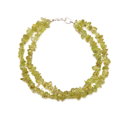 Natural Peridot Double Layer Beaded Gemstone Bracelet 8 Inch Elegant Jewelry GemsRush