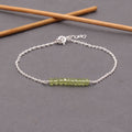 Natural Peridot Minimalist Sterling Silver Chain Bracelet