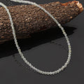 Natural Prasiolite Amethyst Beaded Necklace , Green Amethyst Faceted Round Gemstone Beads Necklace,