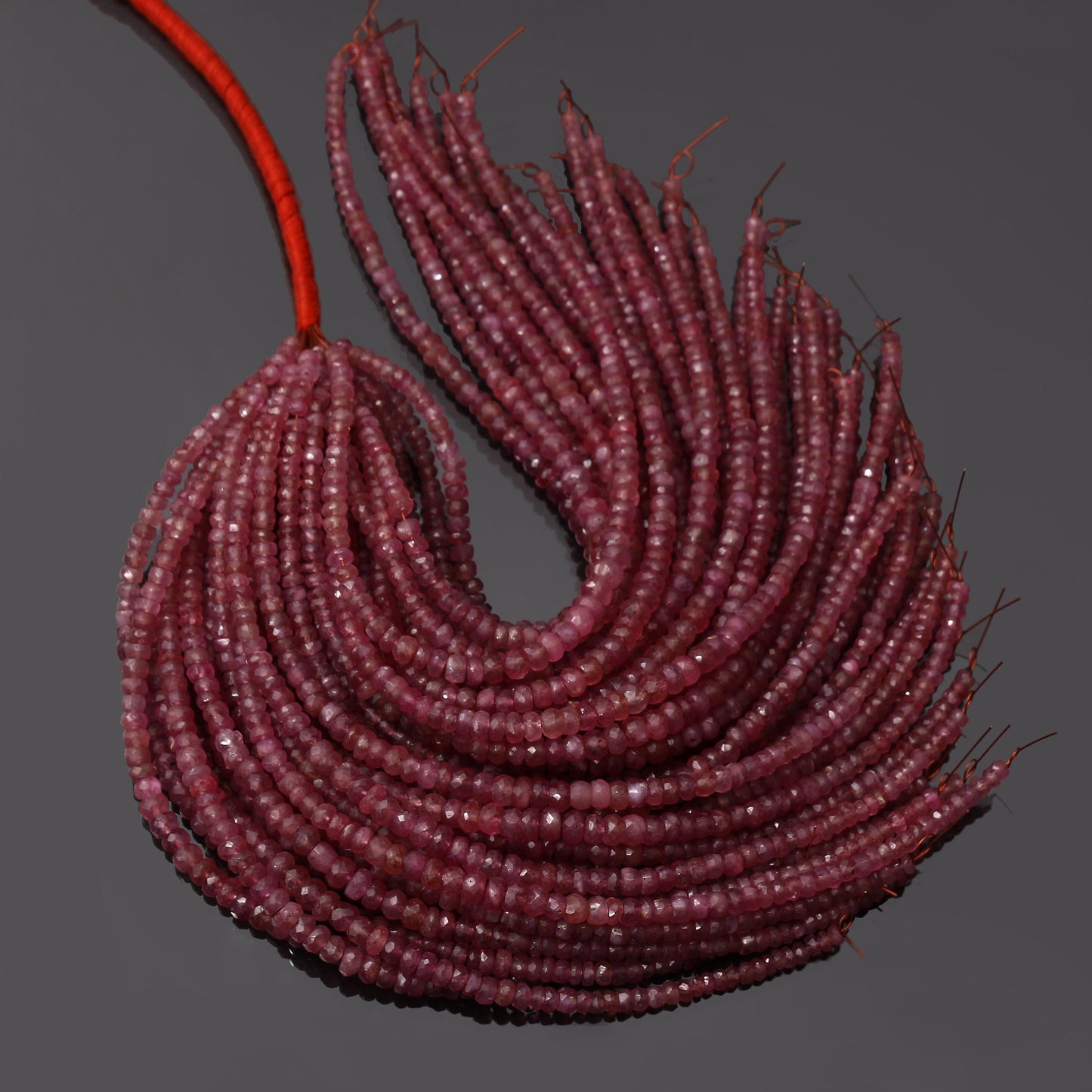 Natural RUBY Beads Strand  Roundel Gemstone GemsRush