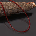 Natural Red Carnelian Beaded Necklace, Faceted Round Beads Necklace- 925 Sterling Silver-Handmade Necklace- Women's Necklace, Gift