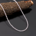 Natural Rose Quartz Bead Necklace ,Micro Faceted Round , Rose Quartz Beads Silver Necklace Jewelry