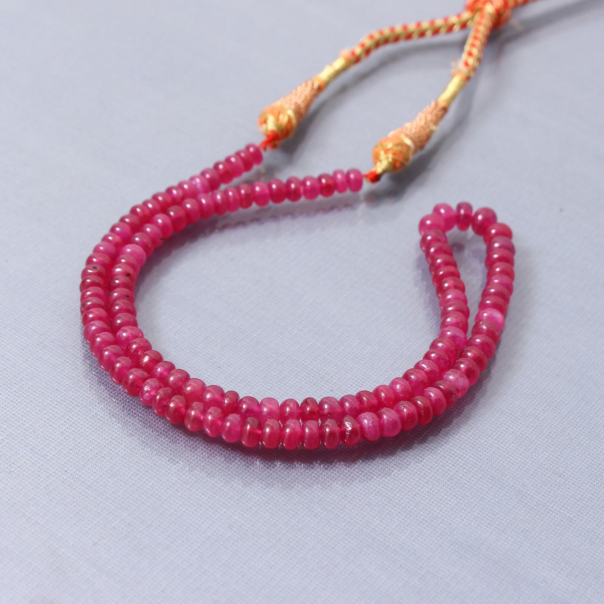 Natural Ruby Sarafa Necklace For Women Made With Rondelle Smooth High Quality Beads GemsRush