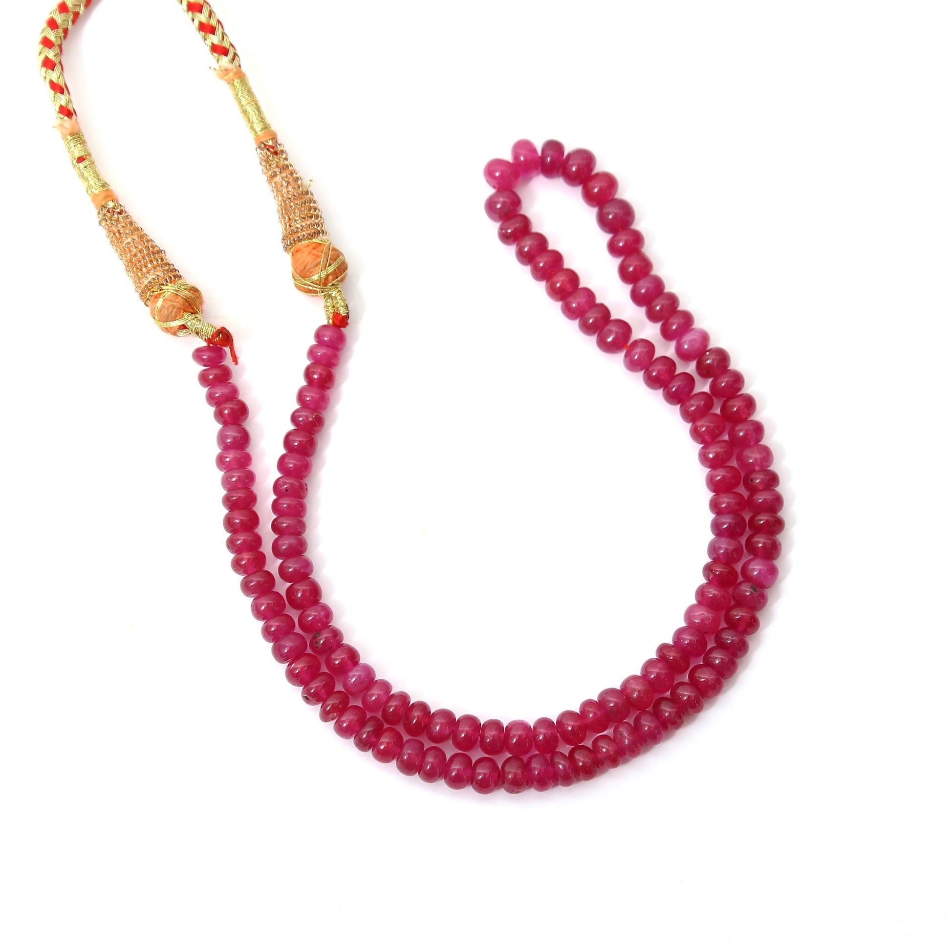 Natural Ruby Sarafa Necklace For Women Made With Rondelle Smooth High Quality Beads GemsRush