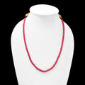 Natural Ruby Sarafa Necklace For Women Made With Rondelle Smooth High Quality Beads