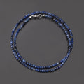 Natural Sodalite Necklace: Minimalist Blue Jewelry with 925 Silver Clasp