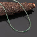 Natural Strawberry Quartz Beaded Necklace, Green Strawberry Quartz Faceted Round Beads Necklace,