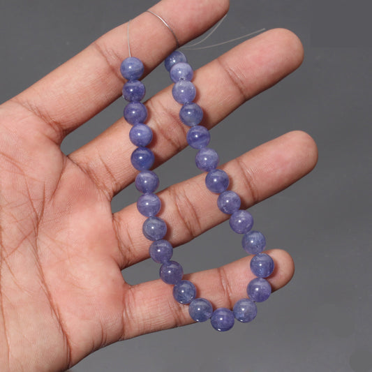 Natural Tanzanite Round Beads 8 mm, AAA Tanzanite Gemstone Bead Strand 8 Inches GemsRush