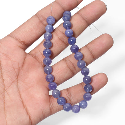 Natural Tanzanite Round Beads 8 mm, AAA Tanzanite Gemstone Bead Strand 8 Inches GemsRush