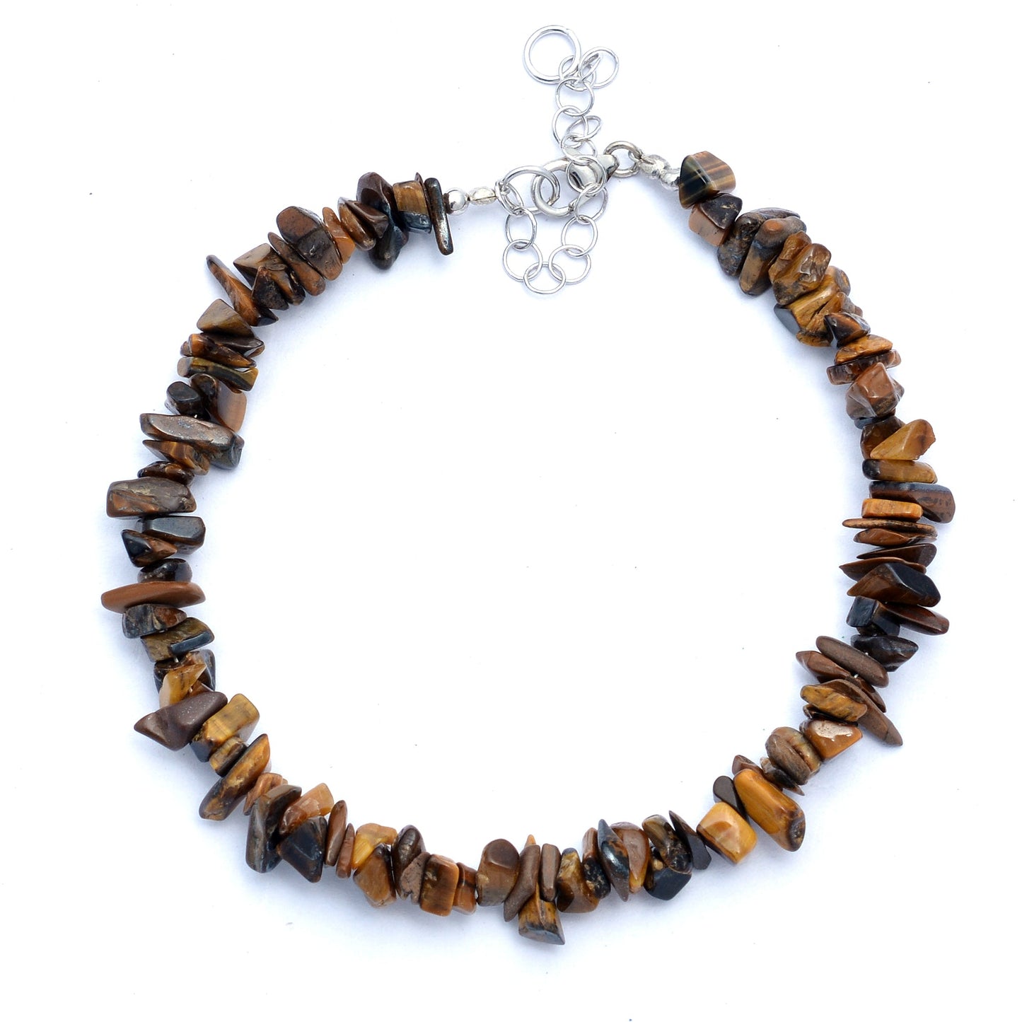 Natural Tiger Eye Gemstone Fancy Brads Bracelet GemsRush