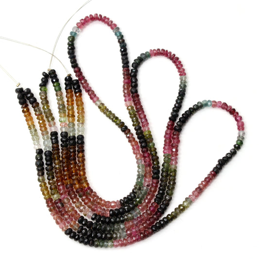 Natural Watermelon TOURMALINE Rondelle Beads GemsRush