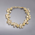Natural Yellow Citrine Beaded Silver Bracelet