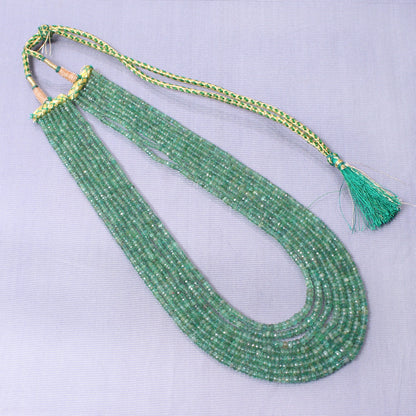 Natural Zambian Emerald 8 Layers Sarafa Necklace GemsRush