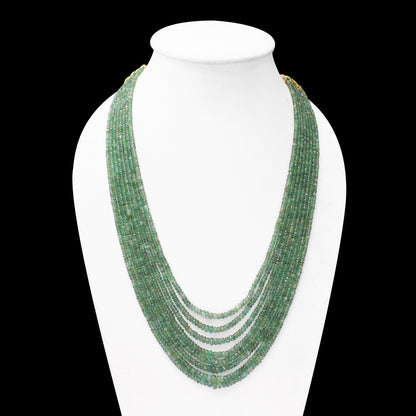 Natural Zambian Emerald 8 Layers Sarafa Necklace GemsRush