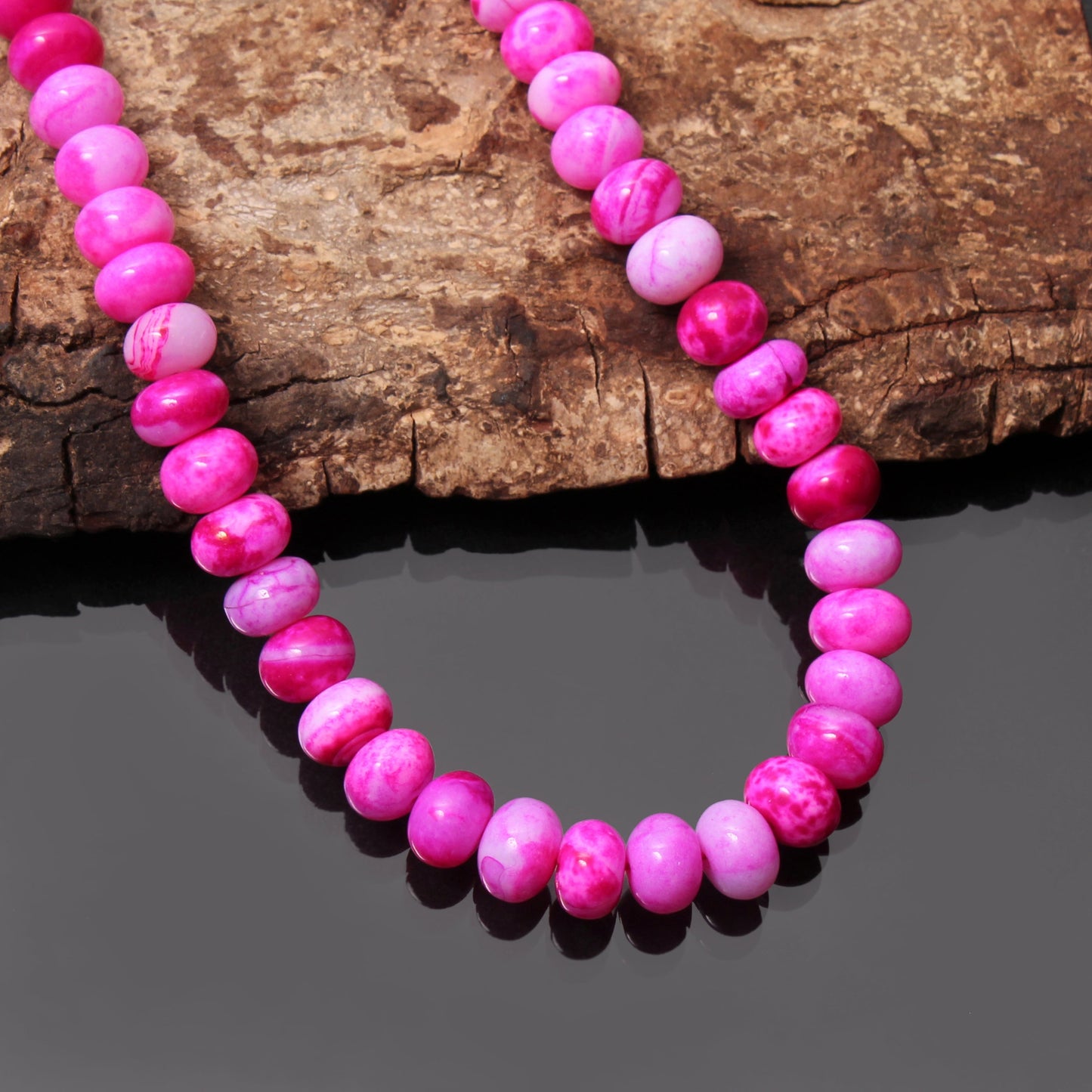 Neon Pink Opal Beaded Necklace, Candy Necklace, Gift For Girlfriend GemsRush