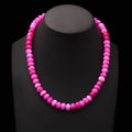 Neon Pink Opal Beaded Necklace, Candy Necklace, Gift For Girlfriend