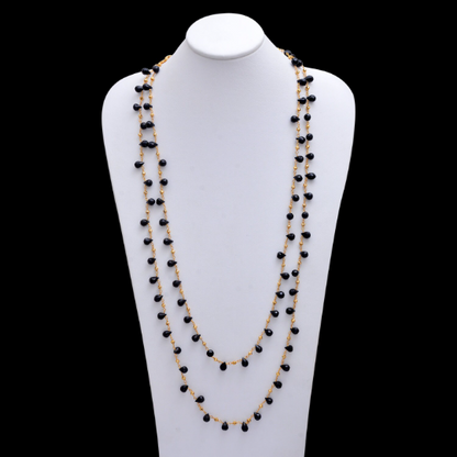 Onyx Drops Gemstone Up-down Necklace GemsRush