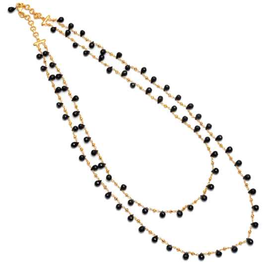 Onyx Drops Gemstone Up-down Necklace GemsRush