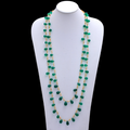 Onyx Drops Gemstone Up-down Necklace