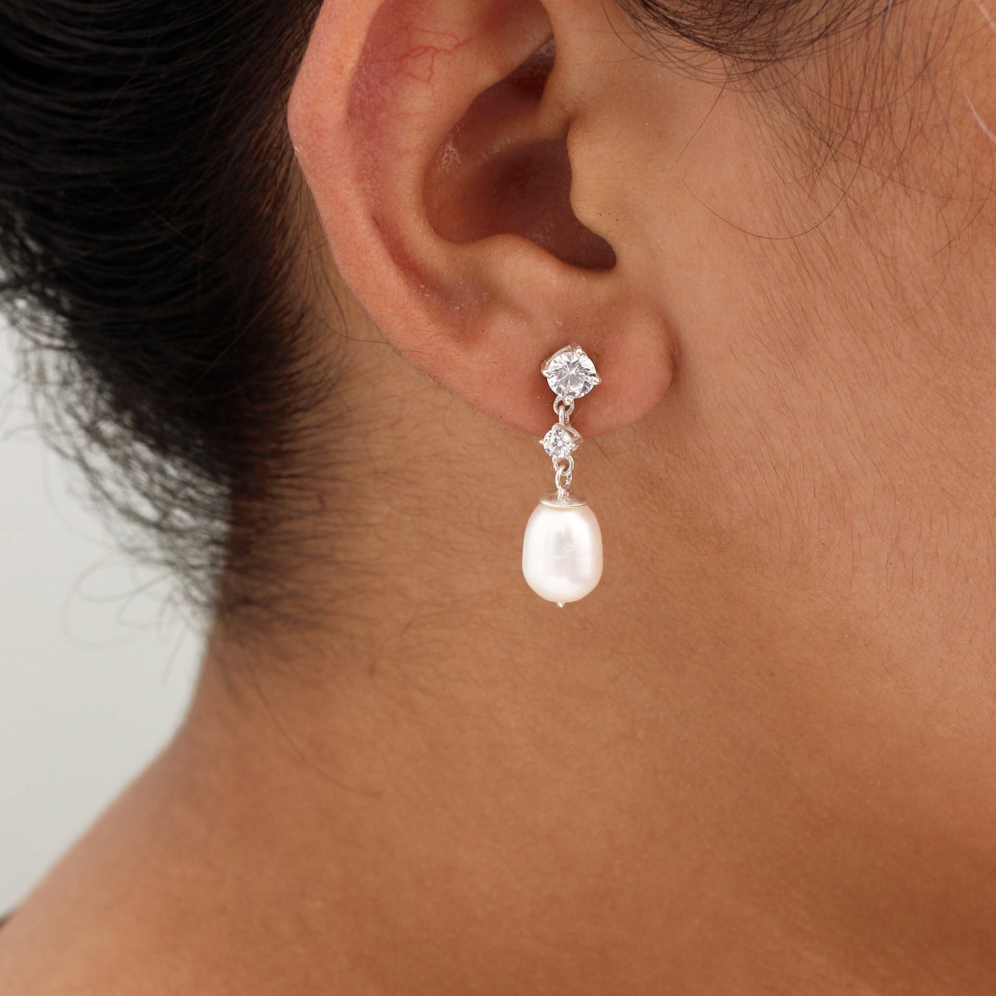 Pearl & Cubic Zirconia Earring GemsRush