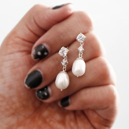 Pearl & Cubic Zirconia Earring GemsRush