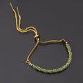 Natural Peridot Twist Layer Silver Bracelet