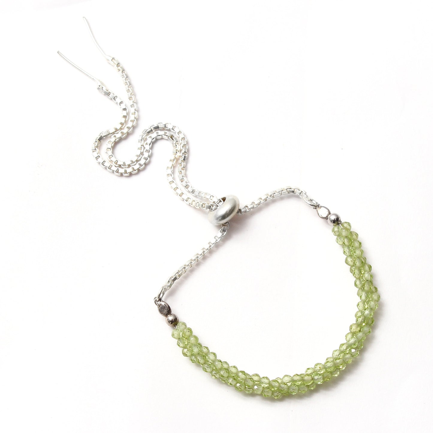 Peridot Twist Layer Silver Bracelet ( Bolo Chain ) GemsRush