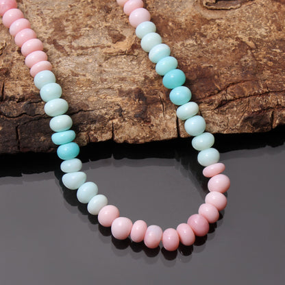 Pink Blue Opal Beaded Necklace, Adult Candy Necklace, Gift For Sister/Brother GemsRush